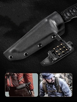 Title 1, Outdoor Knife D2 Tactical Knife Open Blade Surv...