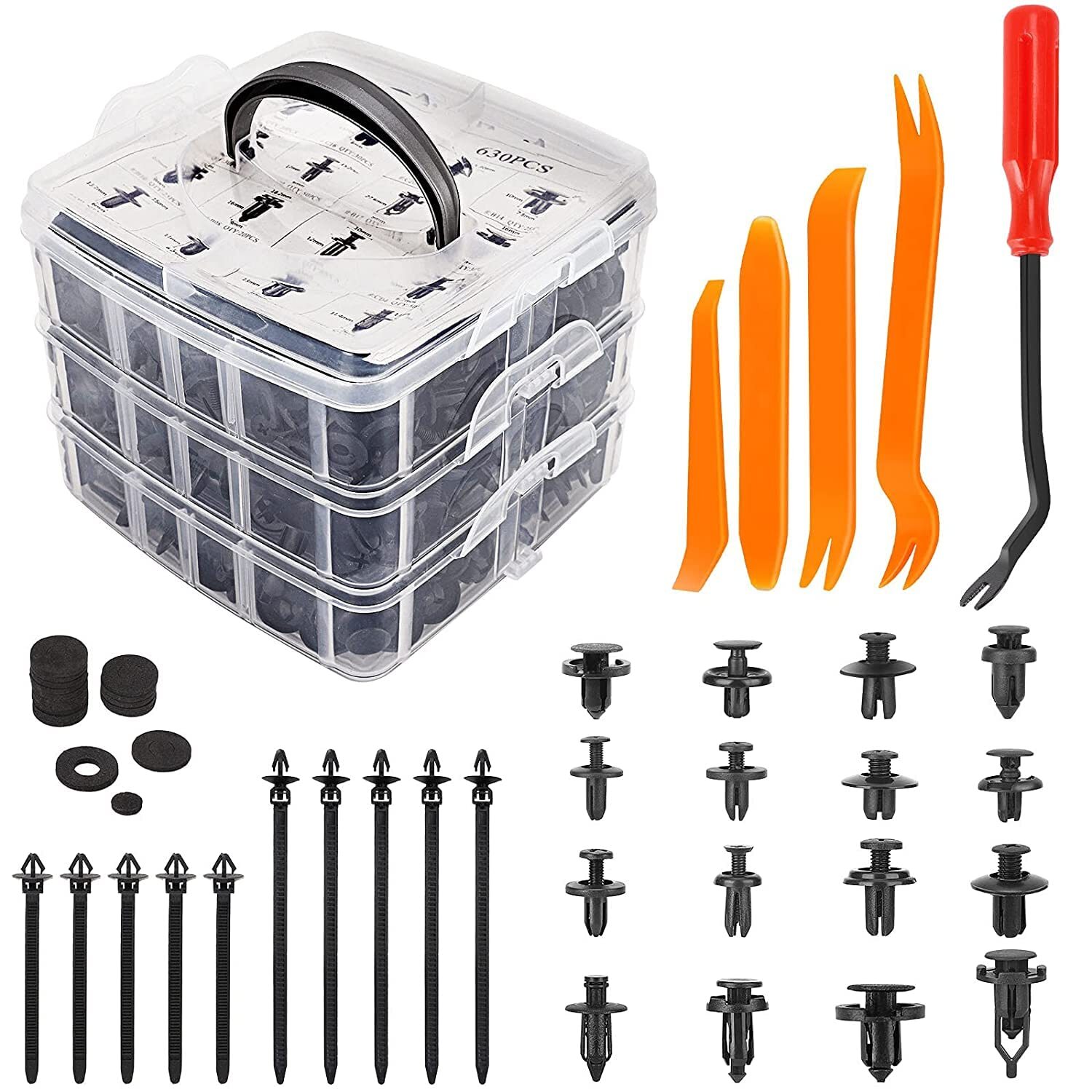 700PCS Car Body Plastic Auto Fasteners Push Trim Clips Pin Rivet Bumper Kits - Image 1