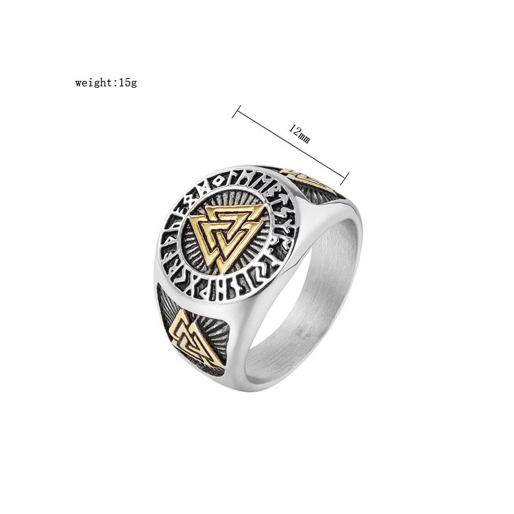 Fashion Mysterious Triangle Men's Titanium Steel Ring