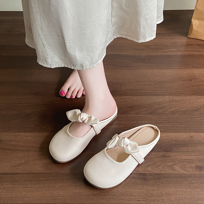 Satin Bow Backless Mule Flats, picture 3 of 4