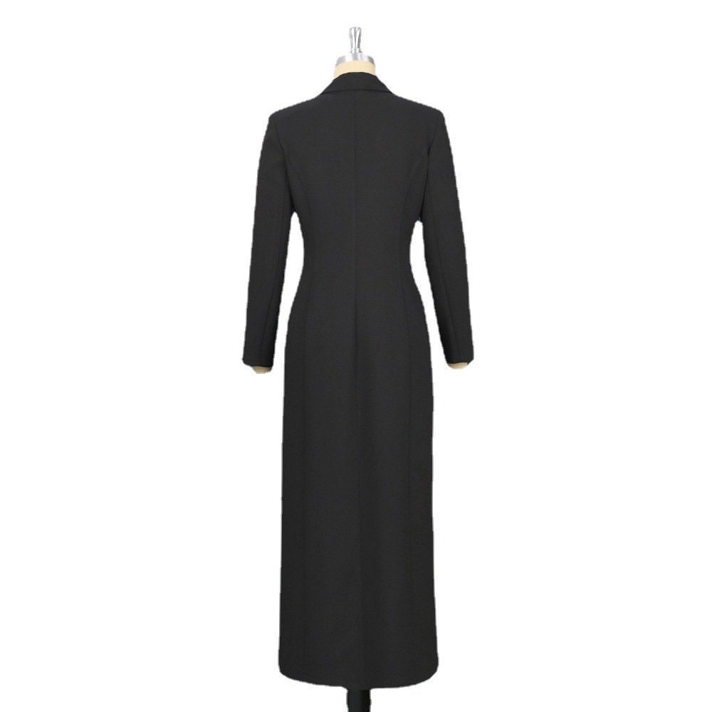 Buttoned High-Waist Long Robe Coat, picture 5 of 5