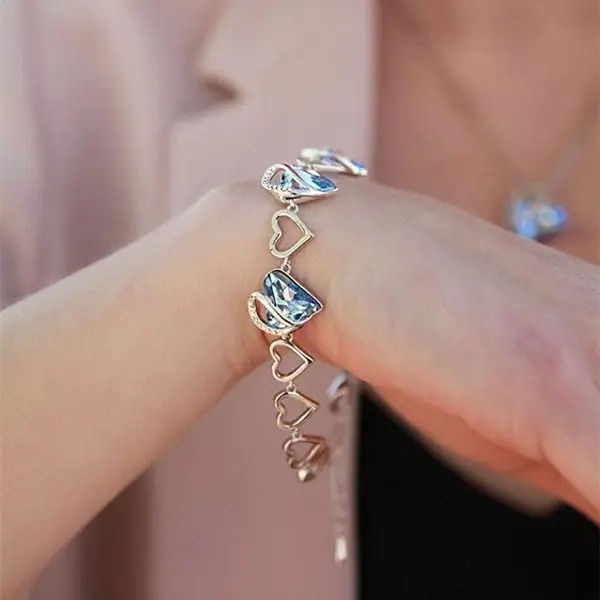 Women's Fashion Heart-shaped Crystal Diamond Bracelet