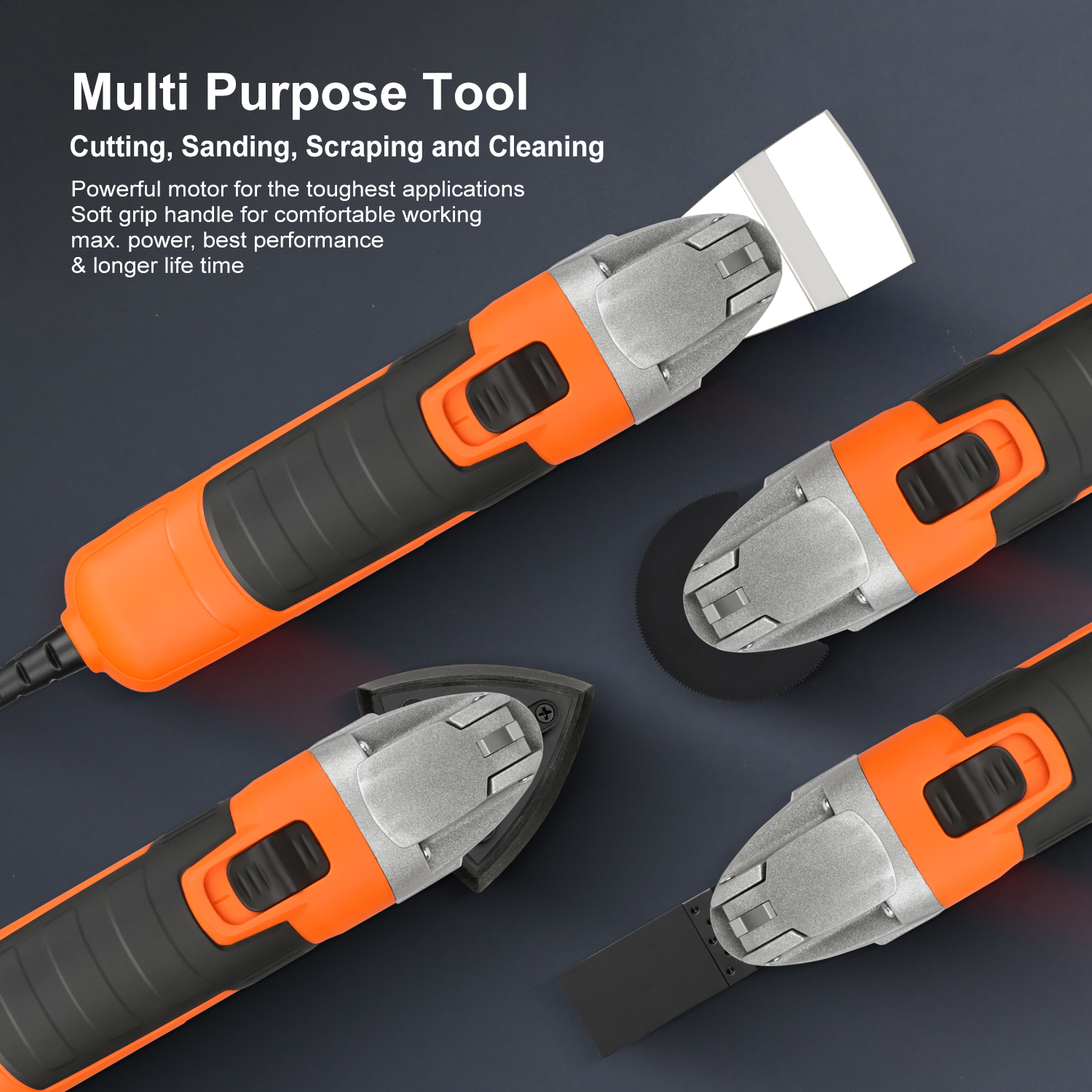 Yunirvana Oscillating Multi Tool With Portable Ba 300W 6-Speed Oscillating Tool,15000-22000 RPM Variable Speed Multi-Tool,3  Oscillating Angle,Quick-Lock & Multiple Operation Accessories