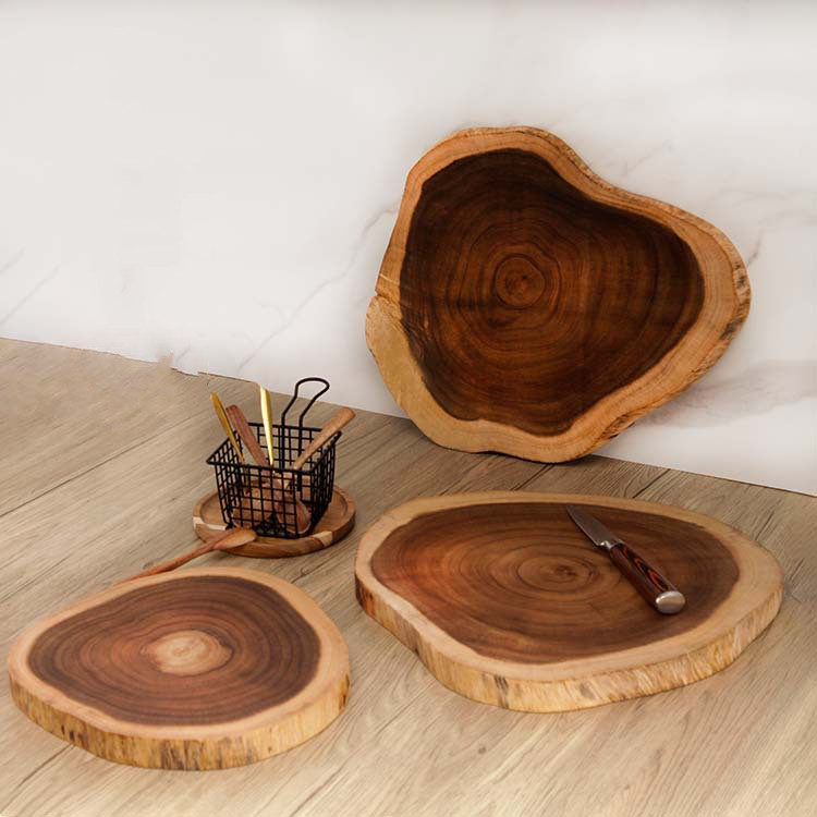 Home Acacia Wood Irregular Board (Picture color-S)