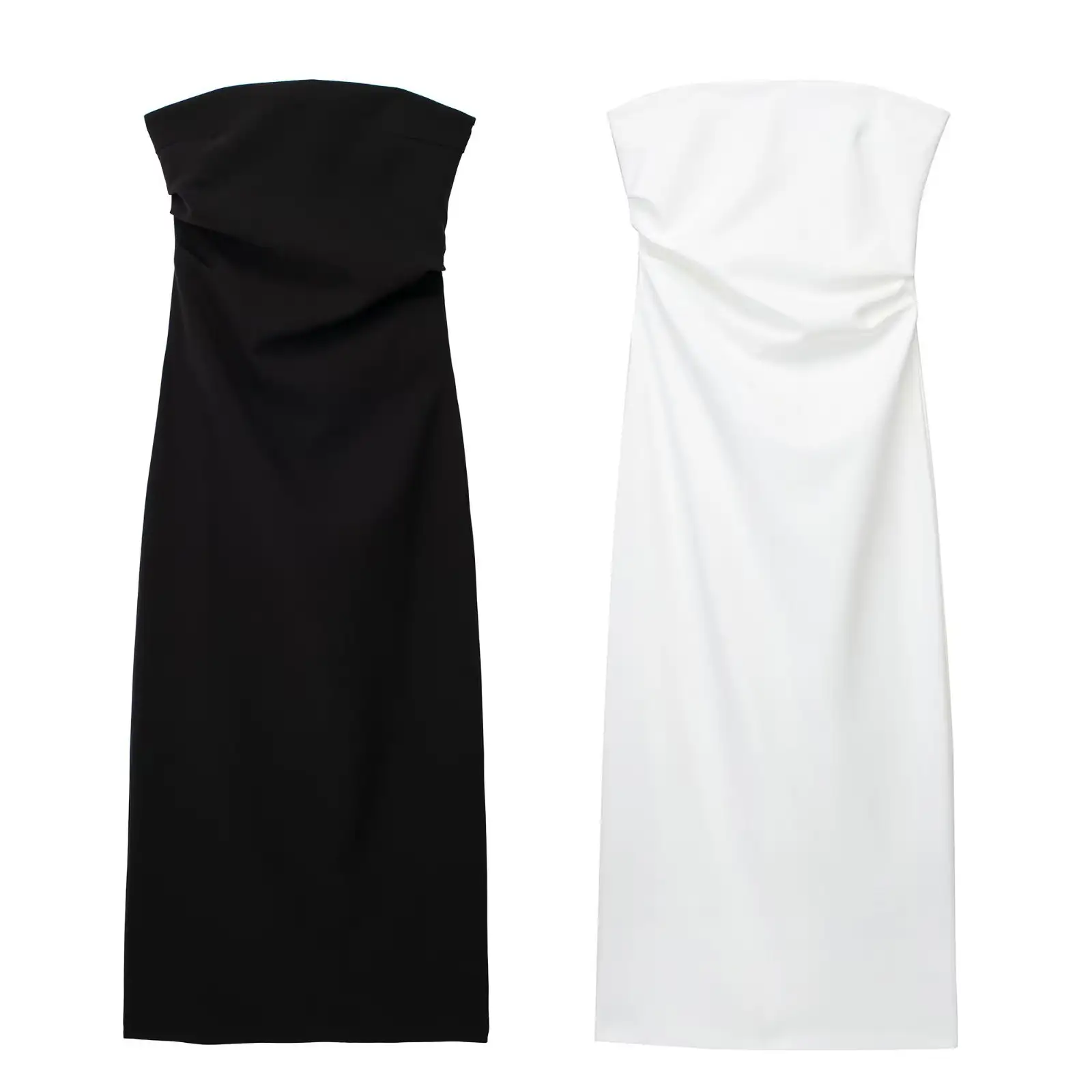 Women's Pure Color Tube-top Dress