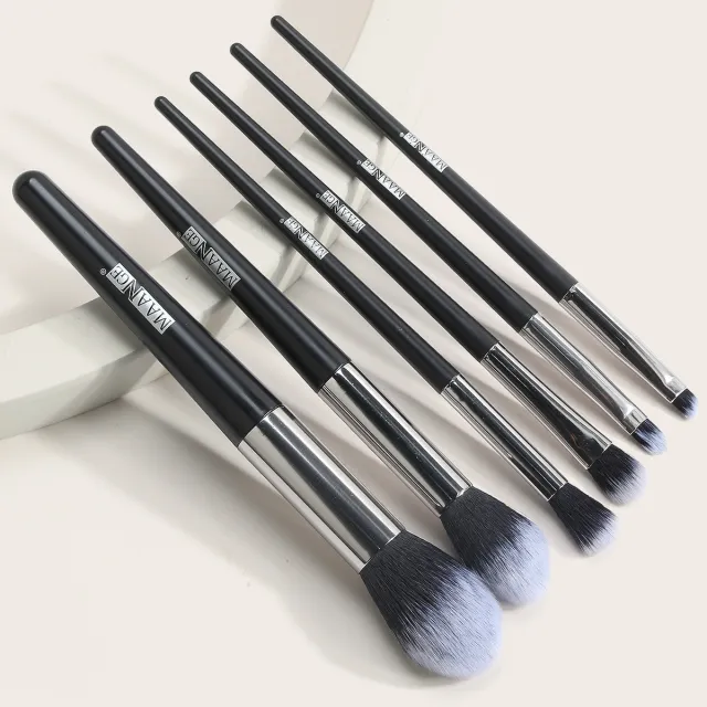 Fashion 6 Makeup Tools Female Trimming Blush Eyeshadow Brushes Black - Shop at LoveMi