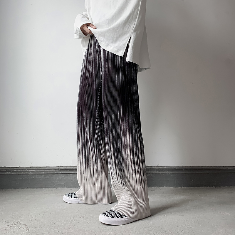 Title 5, Mens Loose Drape Gradient Striped Pants. Comfo...