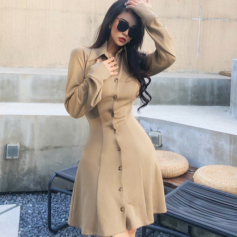 Button-Front Long Sleeve Dress, picture 5 of 5