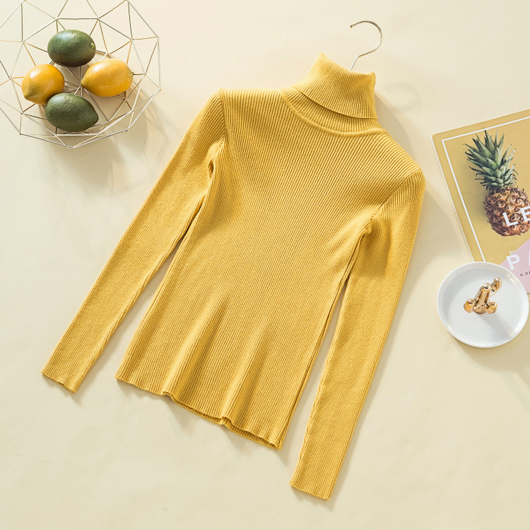 Title 4, Knit high neck bottoming shirt candy color stre...