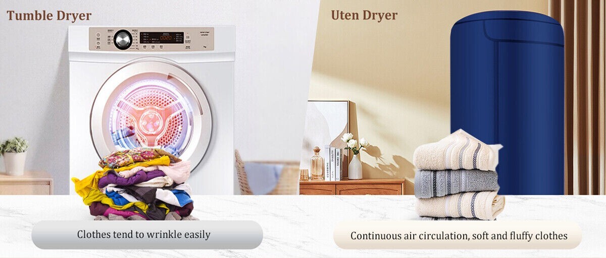 Portable Electric Heated Clothes Dryer & Cover Indoor Home Use Lightweight 1000W