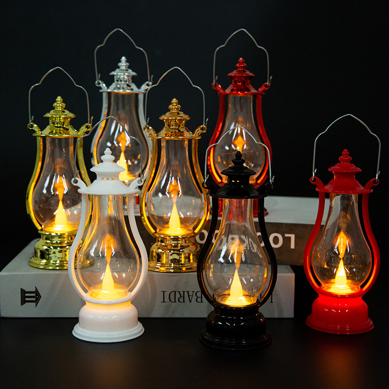 Title 3, LED Retro Portable Kerosene Lamp Decorative Sto...