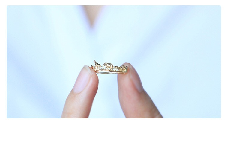 14k Gold Ring Female Creative Animal Circus