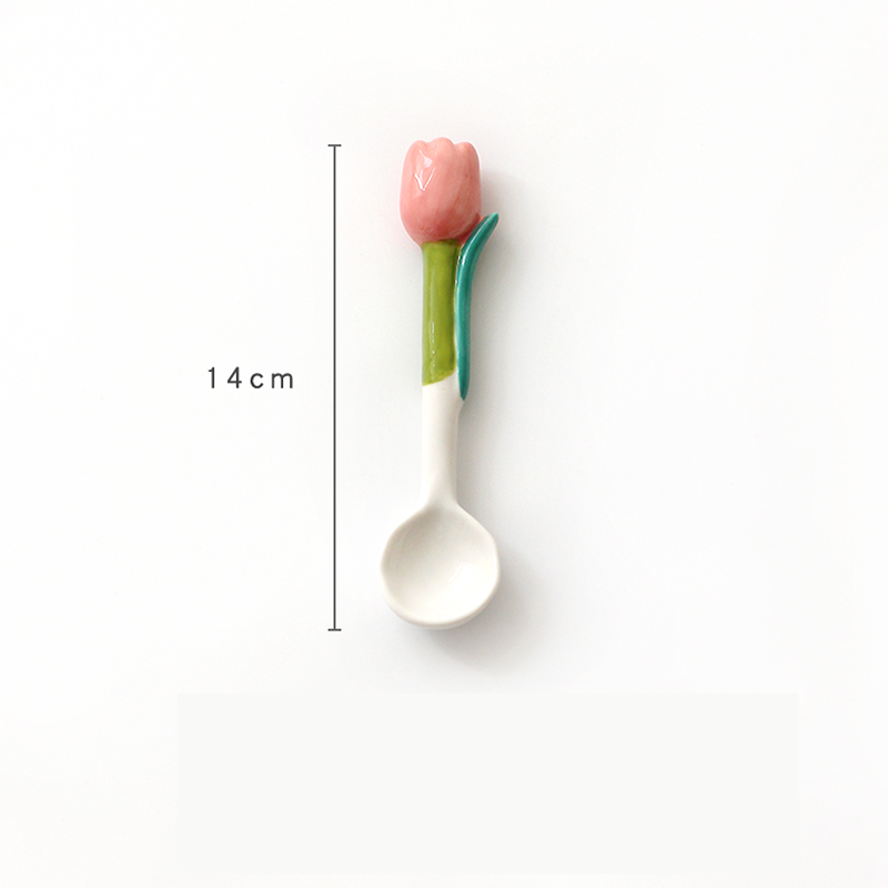 Pink tulip spoon