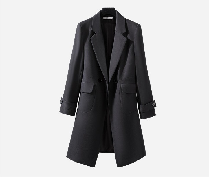 Women's Professional Long Suit Trench Coat Black - Shop at LoveMi