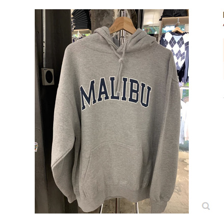 Loose Lazy Style Hooded Retro Letter Printing Sweater Couple Models