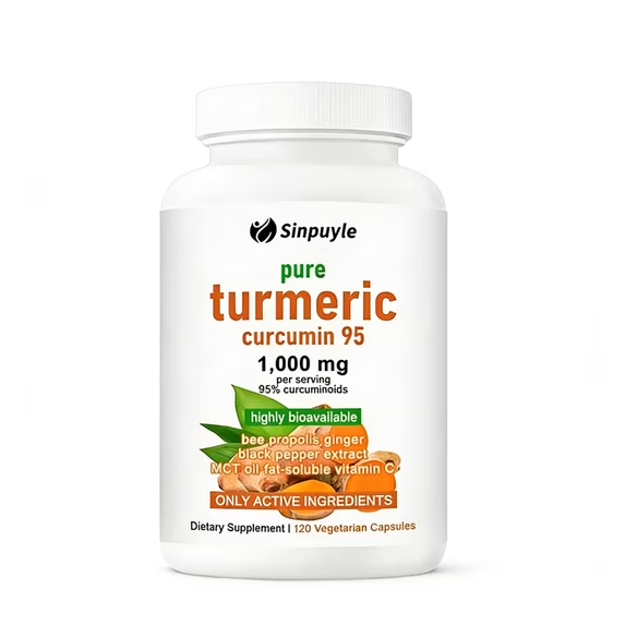 Pure Turmeric Curcumin 1000mg 120 Capsules With Ginger Black Pepper And Vitamin 