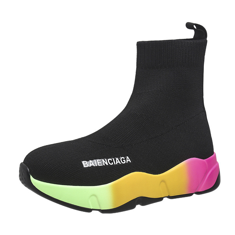 Black Sock Boots For Women Platform Shoes Colour Size37 - Shop at LoveMi