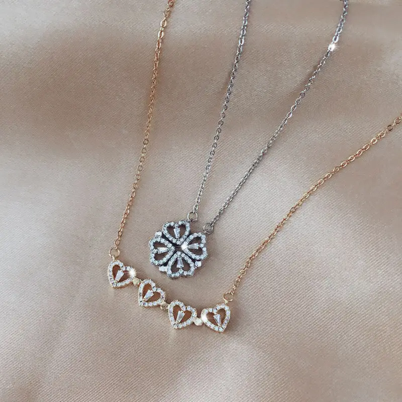 Detachable Deformed Four-leaf Clover Necklace for Women a Multi-wearing