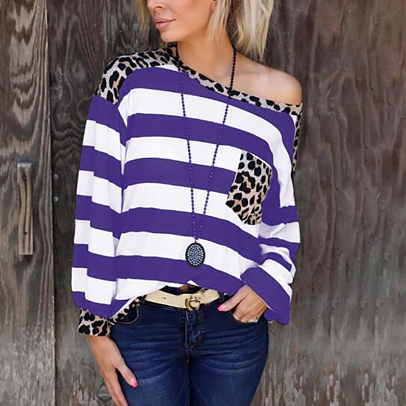 Title 9, Striped Printed Long Sleeve Loose Ladies Top