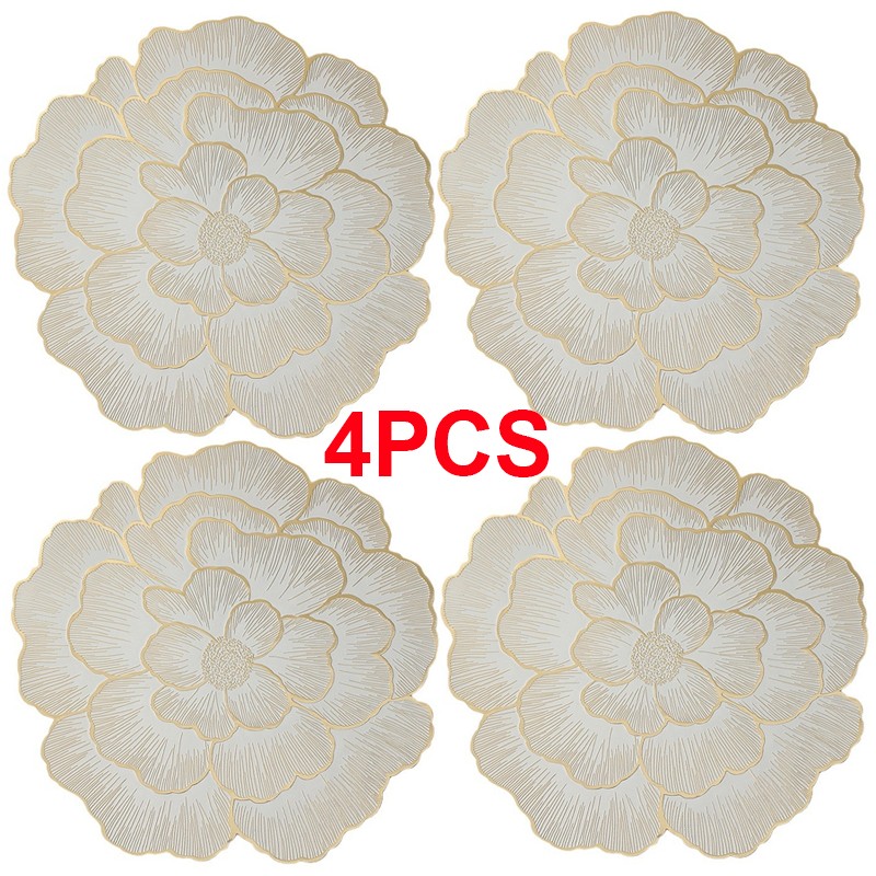 4XLuxury Flower Table Decor Placemats Round Place Mat Kitchen Dining Party — image 8