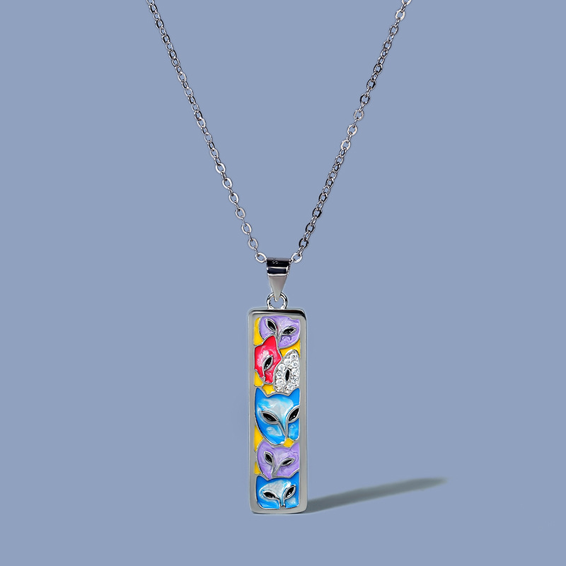 European And American Popular Fox Gradient Color Pendant Necklace