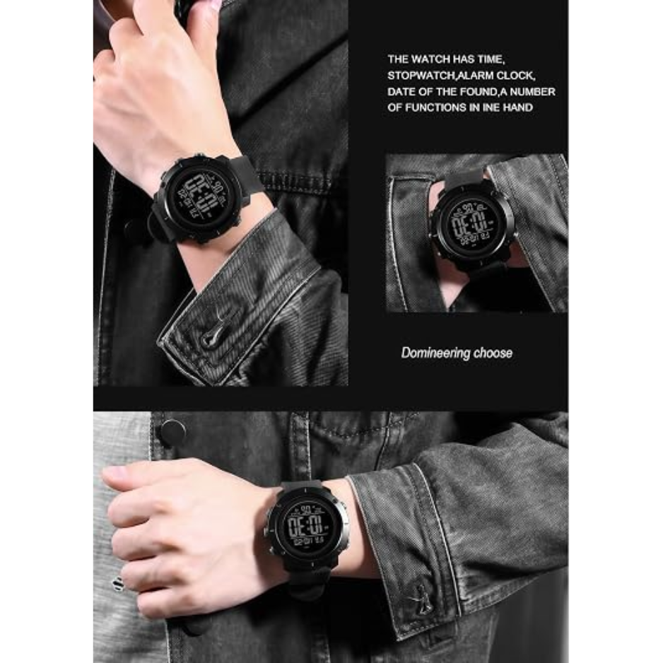 Men's Digital Sports Watch, Waterproof Military Watch With Backlight 2