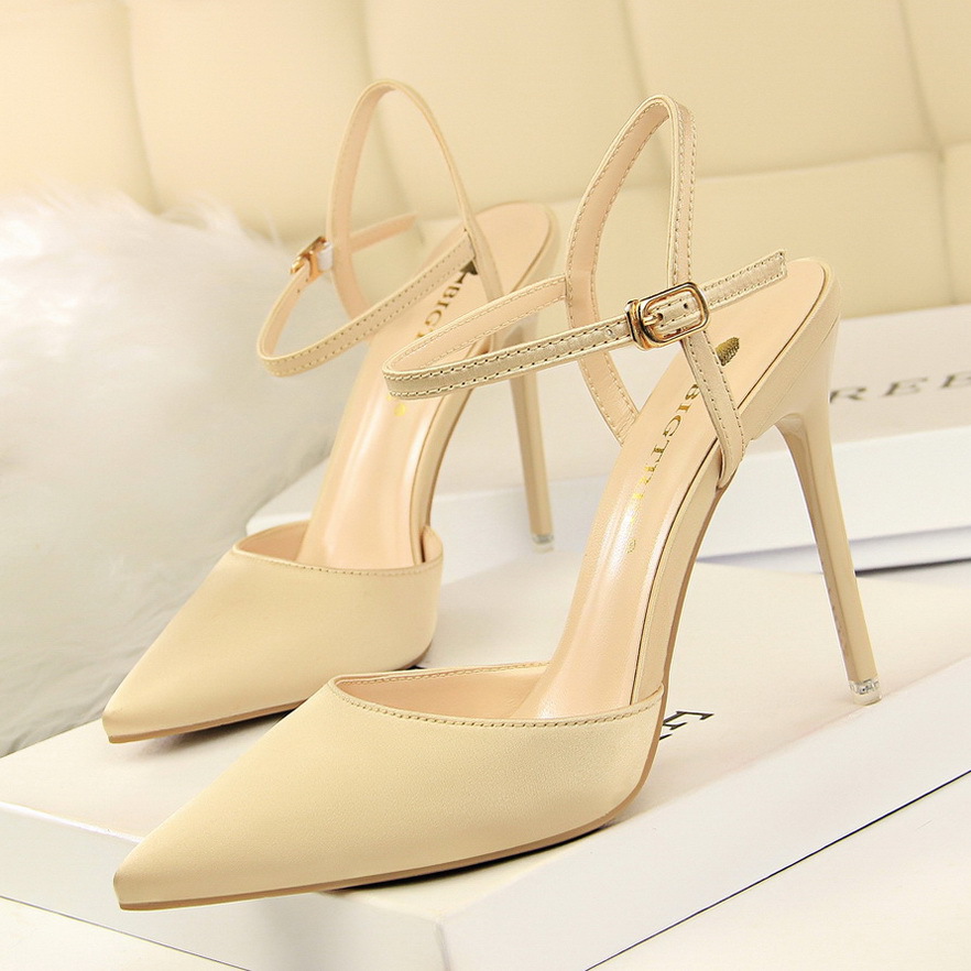 Stiletto High-heeled Satin Shallow Mouth Pointy Sexy Nightclub Thin Sandals
