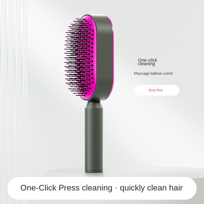 Women Fashion 3D Hair Growth Comb Hairbrush Self-Cleaning Hair Brush MediaQuery Self Cleaning Hair Brush For Women Massage Scalp Promote Blood Circulation Anti Hair Loss