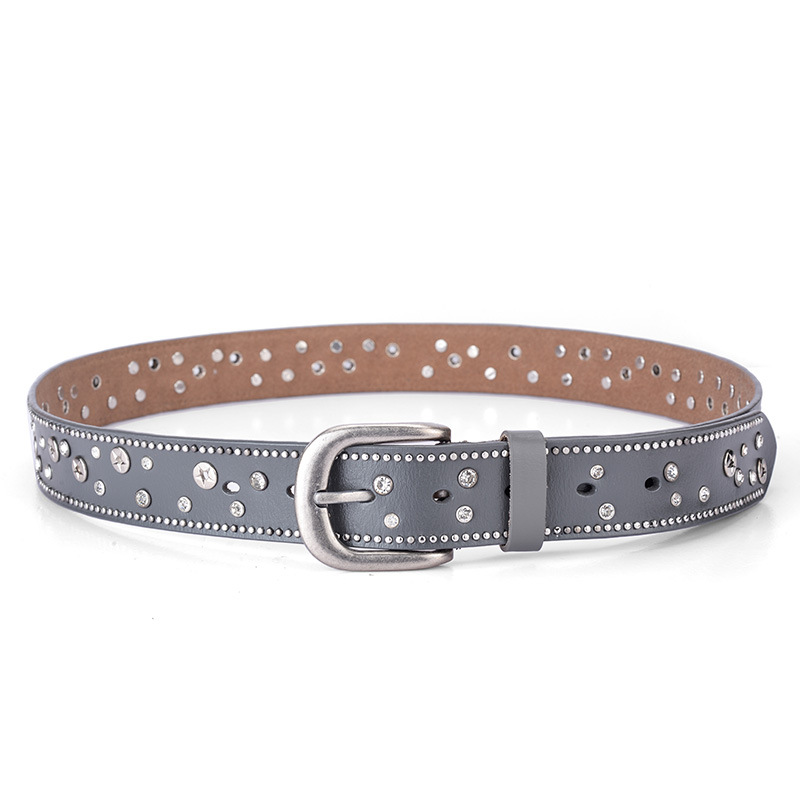 Title 3, Fashion Trend Ladies Leather Rivet Rhinestone I...