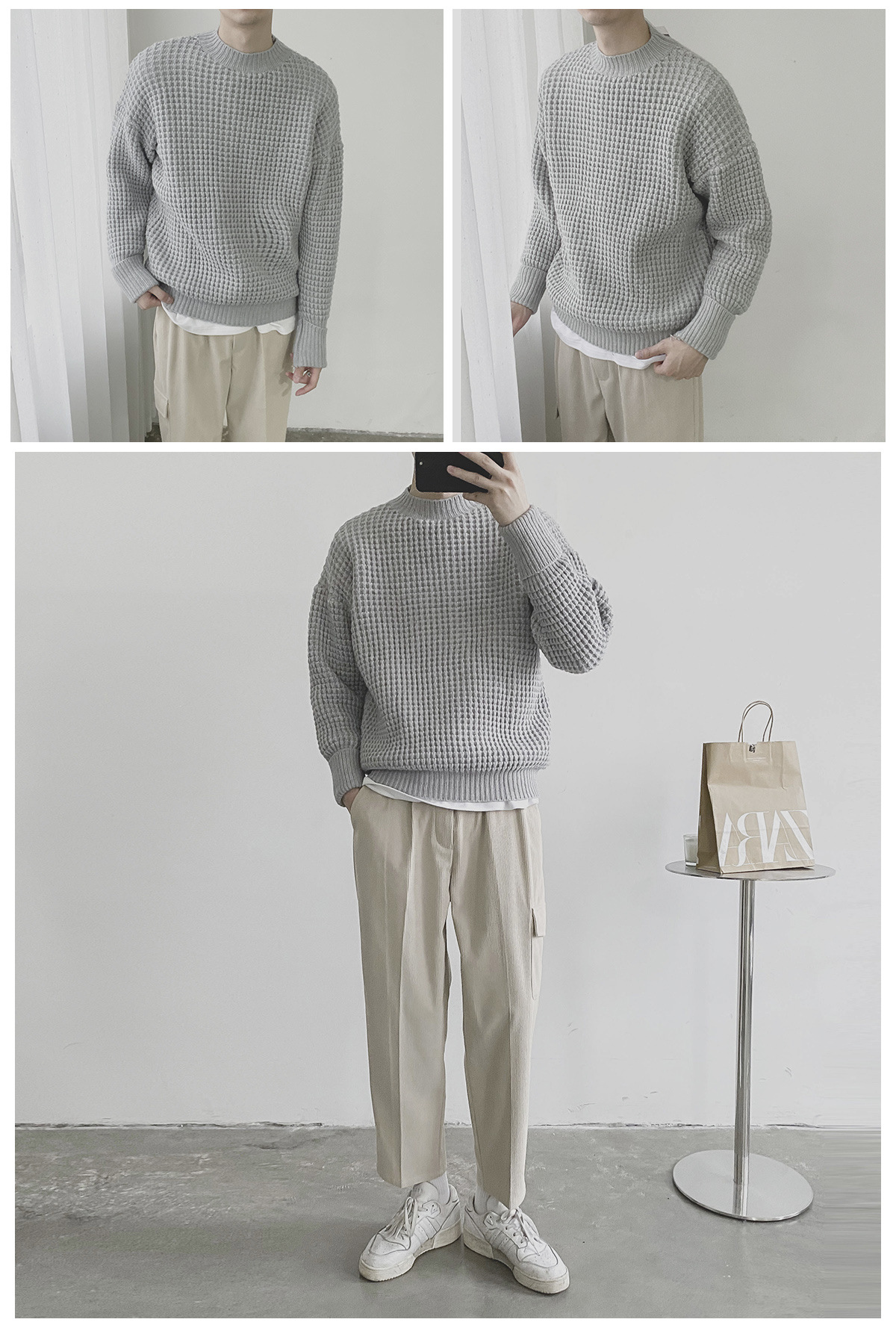 Korean Version Of Loose Pineapple Print Thick Pullover Sweater