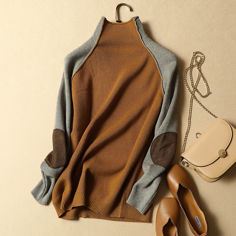 Sleeve Thickening Short Long-sleeved Knitted Bottoming Shirt For Women