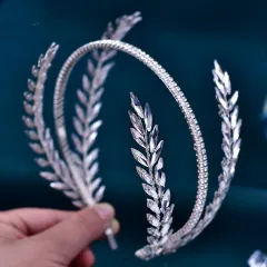 Wedding Dress Accessories Bride Headwear Rhinestone Hair Band - Silver - View 1