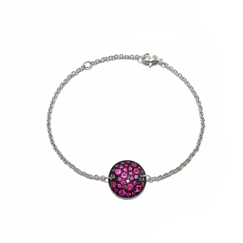 Gorgeous Color Small Mushroom Round Fancy Color Diamond Bracelet