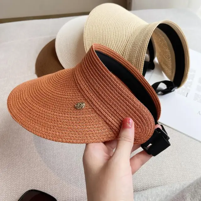 Summer Versatile Empty Top Sunshade Beach Hat Orange - Shop at LoveMi