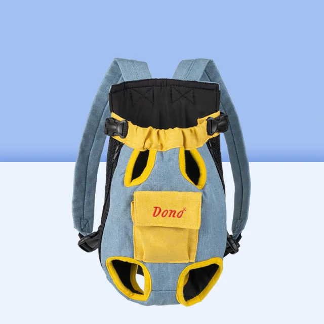 Puppy Kitten Travel Chest Sling Bag Pet Front Cat Dog Carrier Breathable Cute New Portable Backpack Cross Shoulder Strap Blue Yellow - Shop at LoveMi