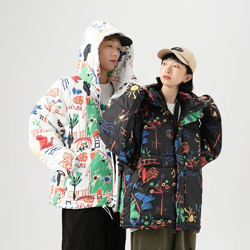 New Trendy Brand Graffiti Print Loose Cotton