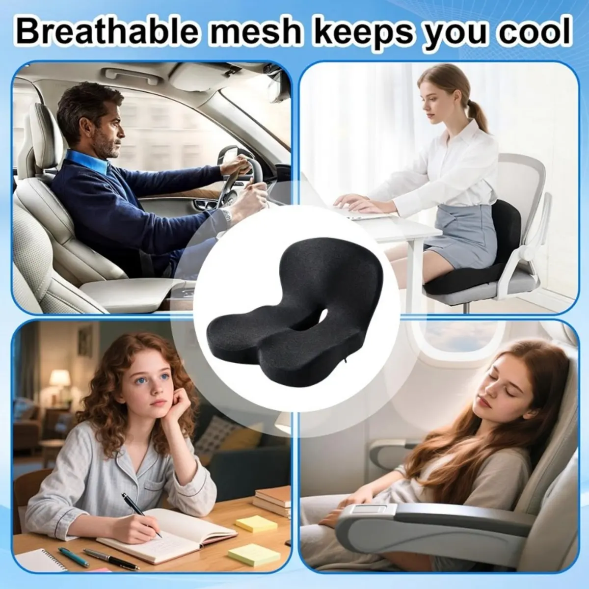 Memory Foam Seat Back Pain Support Booster