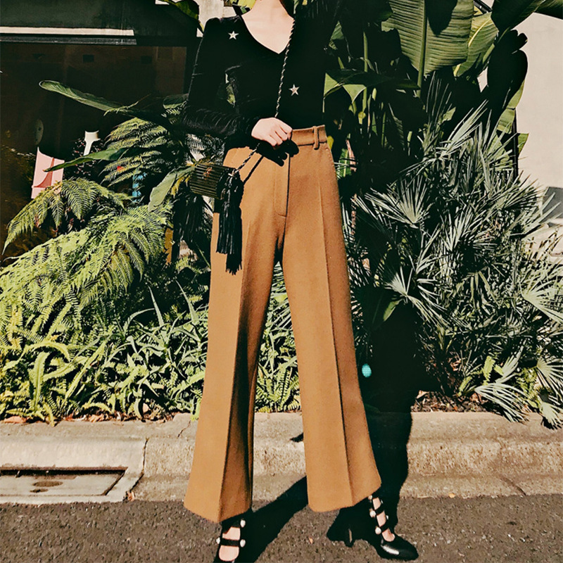 Title 1, Ginger Thick Warm Woolen Wide-leg Pants