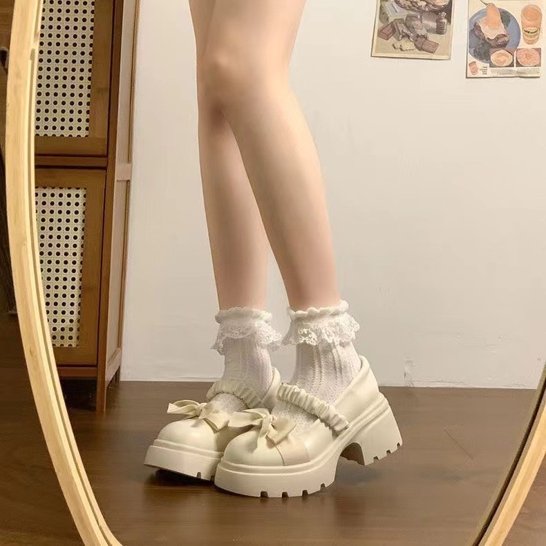 Style japonais petit style parfumé semelle épaisse mary jane petites chaussures en – Image 4