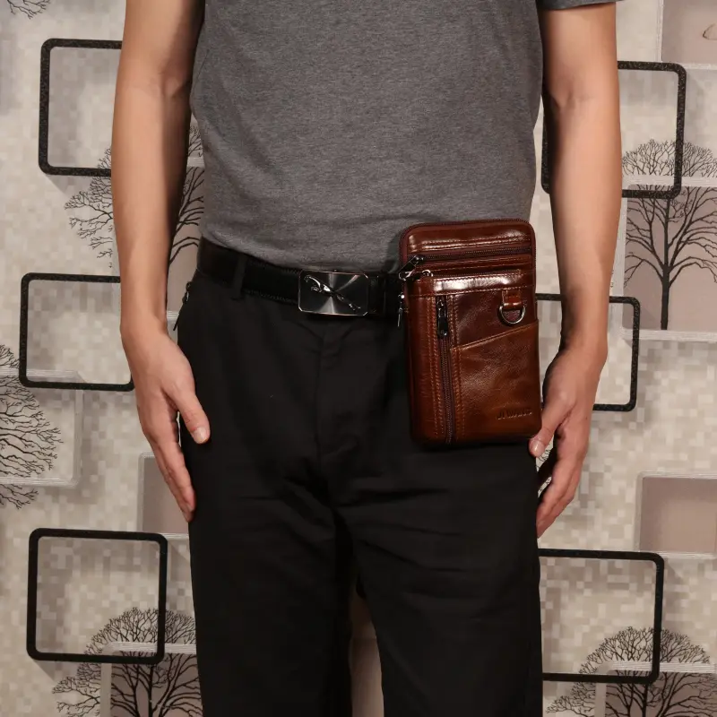 New Leather Men's Mobile Phone Pocket