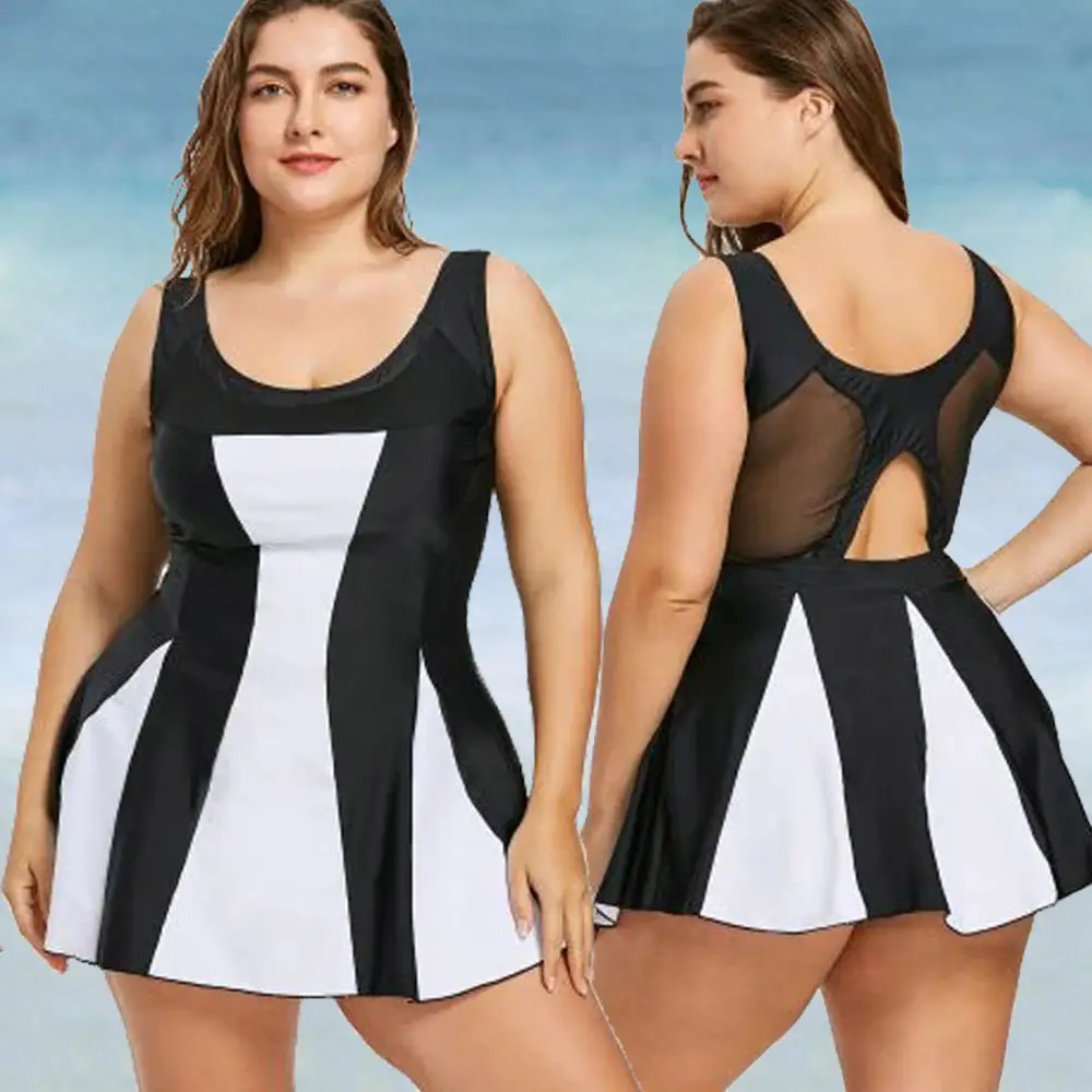 Plus Size Women's Solid Color Vintage Black Bikini