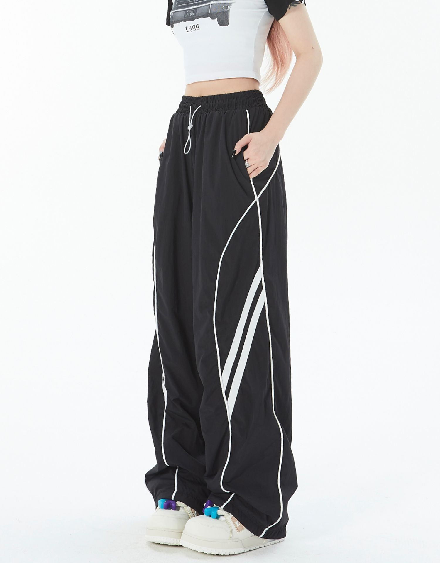 Title 11, High Street Drape sportbroek met trekkoord, uni...