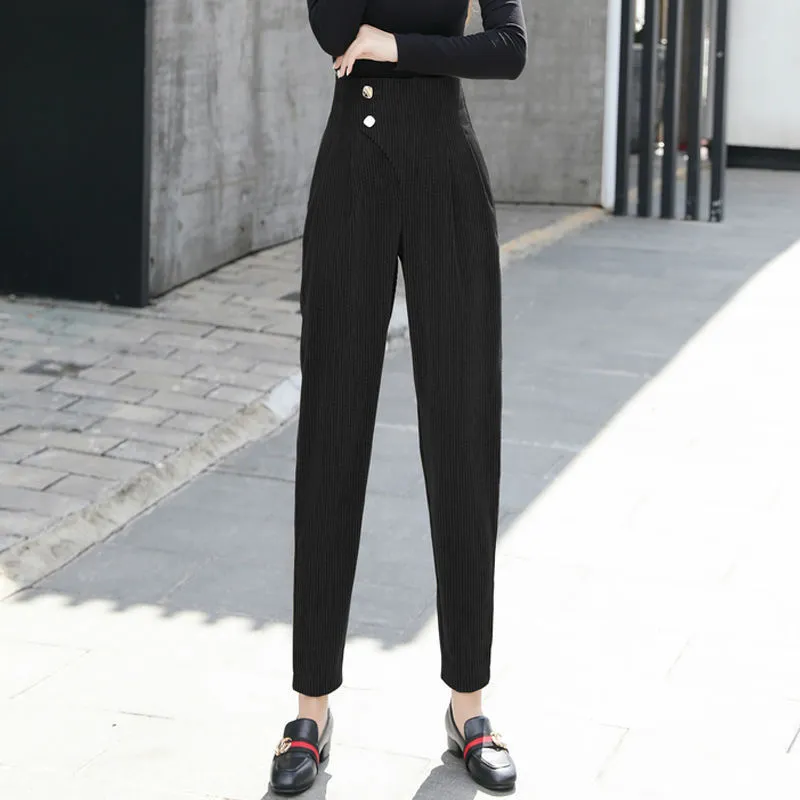 Fashion Personality Corduroy Pants Feminine All-match - Black