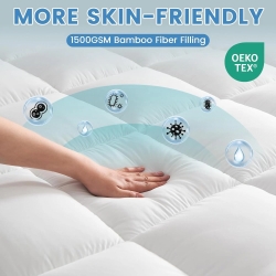1500GSM Bamboo Mattress Topper Extra Thick 10CM Bed Topper