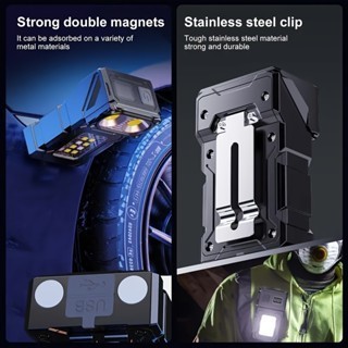 Keychain Flashlight, Portable USB Rechargeable Work Light, Super Bright, Waterproof Hat Clip