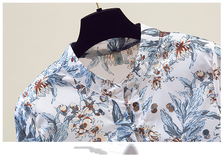 Title 5, Loose Slimming All-match Print Chiffon Shirt