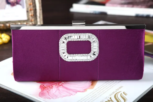 Banquet Buckle Square Diamond Clutch Purple - Shop at LoveMi