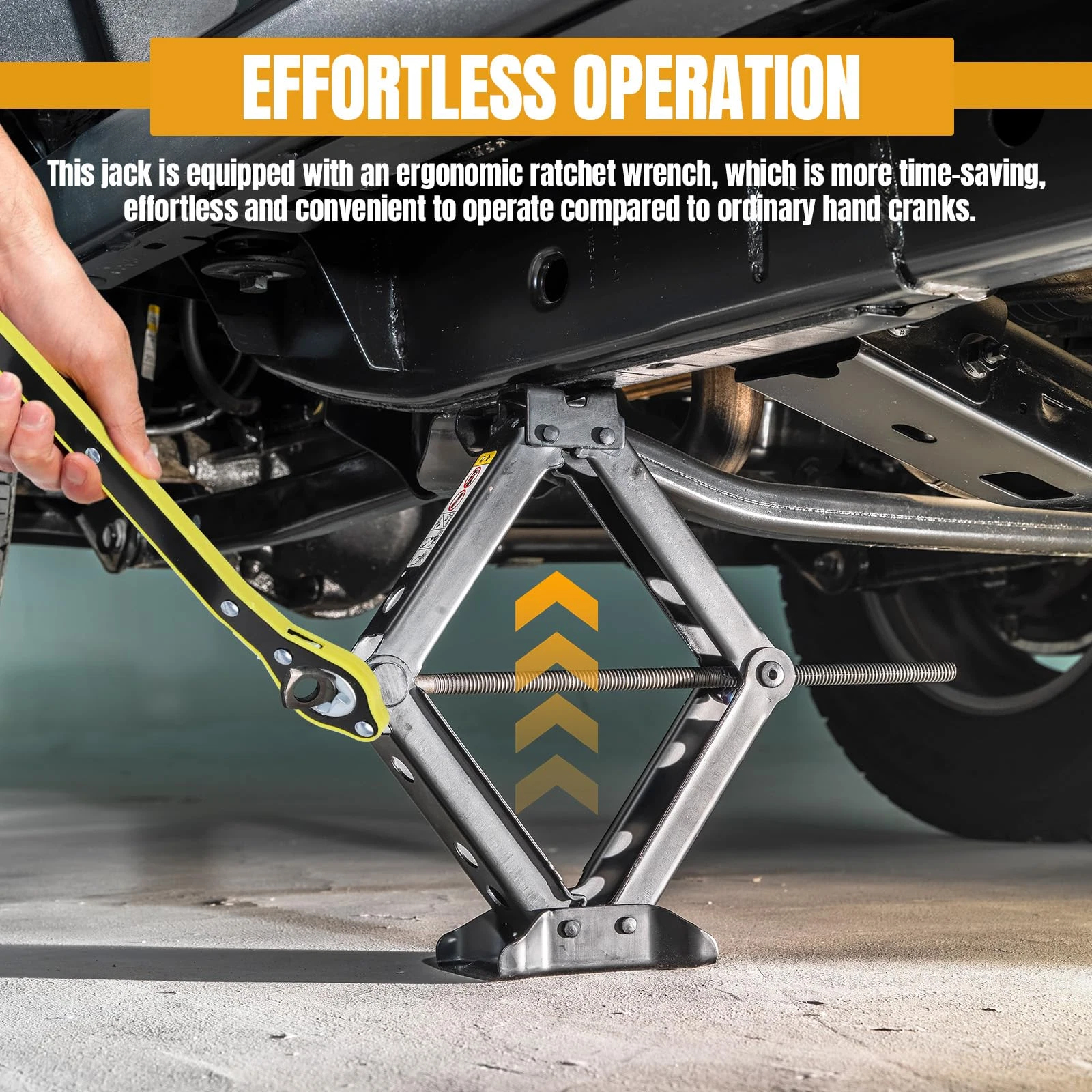 3 Tonne Scissor Jack Kit 3000kg Ratchet Spanner & Drill Adapter Max 45cm For Car — image 6