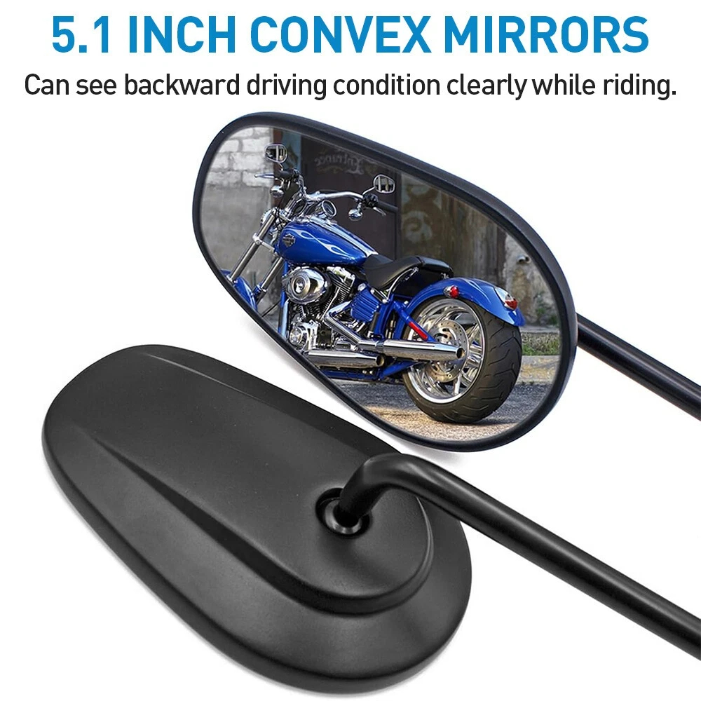 Rétroviseurs de moto noirs pour har ley d avidson sportster XL 1200 iron 883 – Image 5