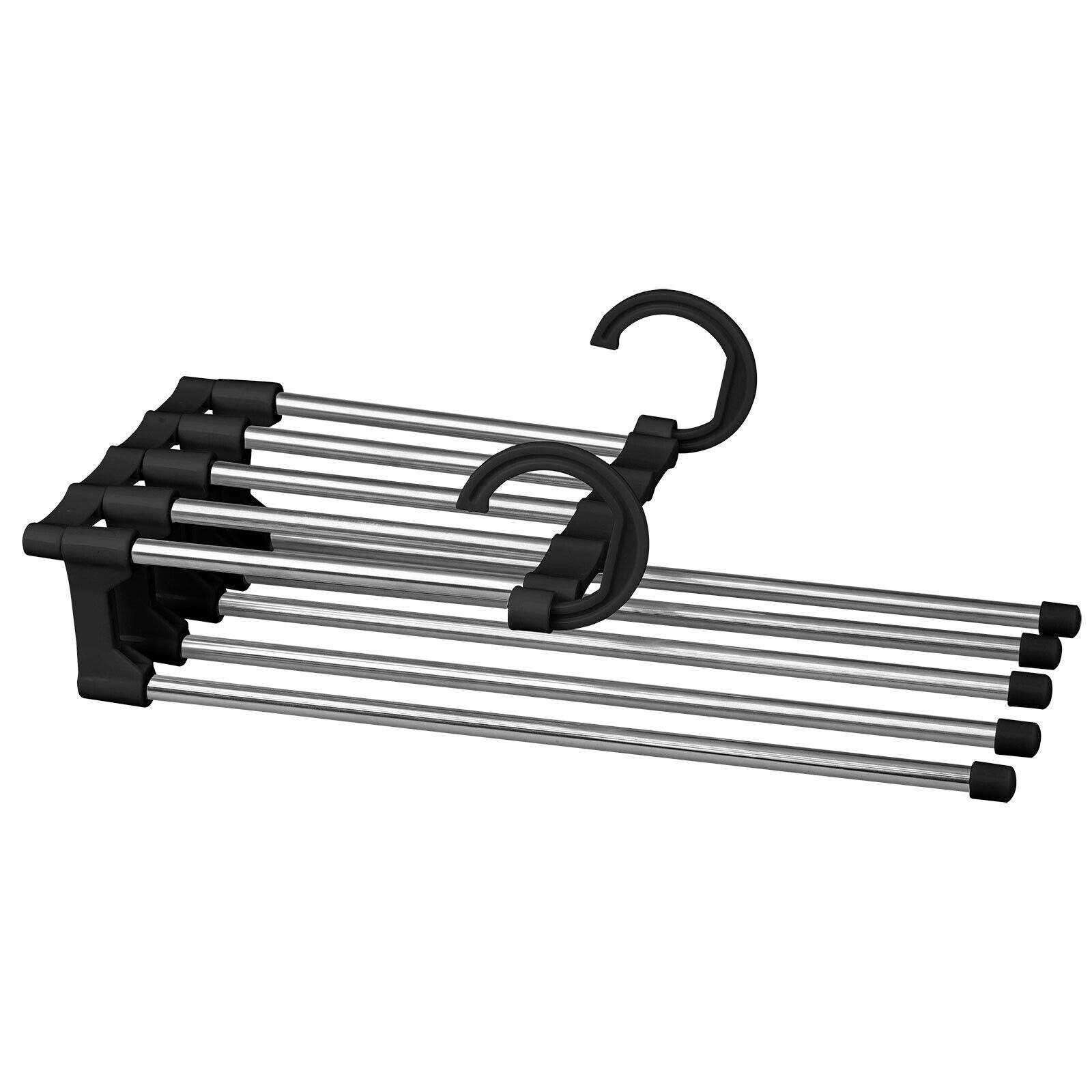 Magic Metal Hanger Closet Space Saver Organizer shipping inside the US USPS First Class Package handling 2 Day Handling 2-5 Day Shipping 5 in1 Multi-functional Pants Rack Shelves Stainless Steel Wardrobe Magic Hanger by KT Deals RANDOM COLOR WHITE/BLACK S